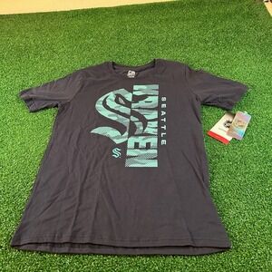 NHL Seattle Kraken Youth Graphic T-Shirt Navy Short Sleeve Top Large 14/16 NWT‎